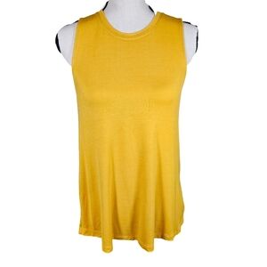 Starrs On Mercer Yellow Crew Neck Tank Top, Small